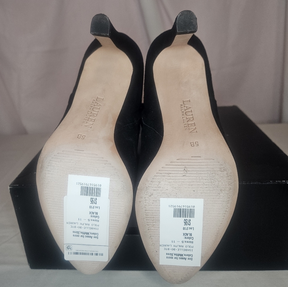 LAUREN RALPH LAUREN ISABELLE SUEDE BOOTIE ANKLE BOOTS Sz 5 NWT Retail $195 - Picture 5 of 8